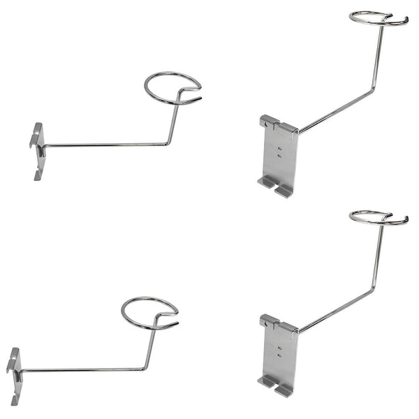 4 Pc CHROME Hat Racks Wire Grid Wall Cap Slat Panels Gridwall Display Hook Retail Store
