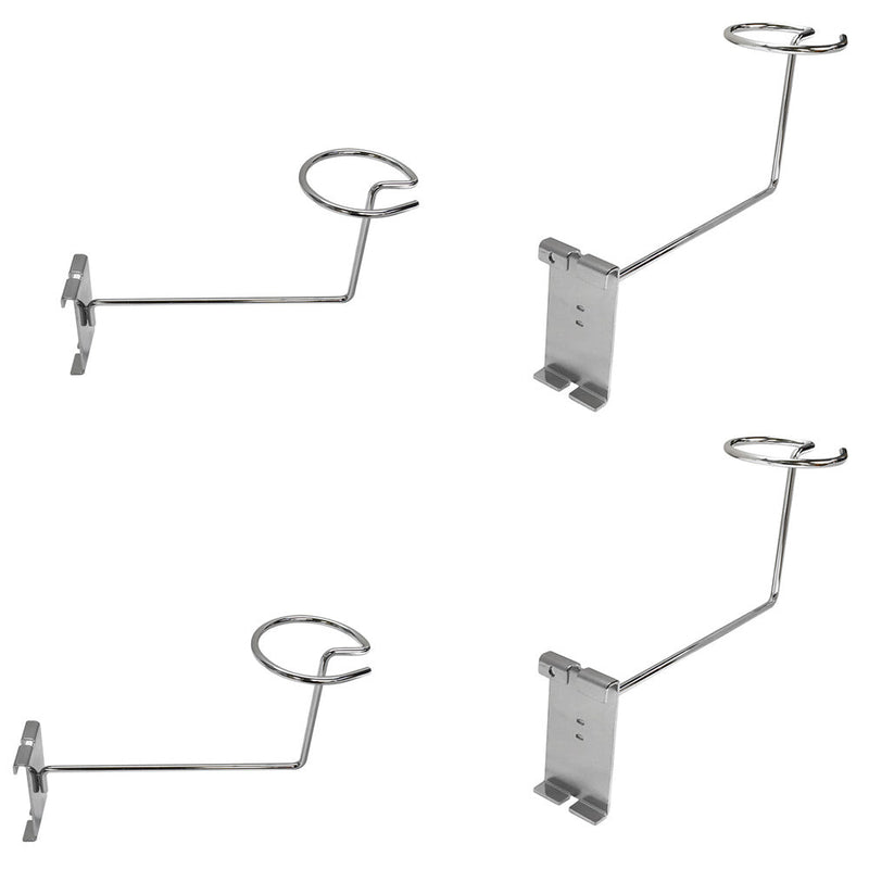 4 Pc CHROME Hat Racks Wire Grid Wall Cap Slat Panels Gridwall Display Hook Retail Store