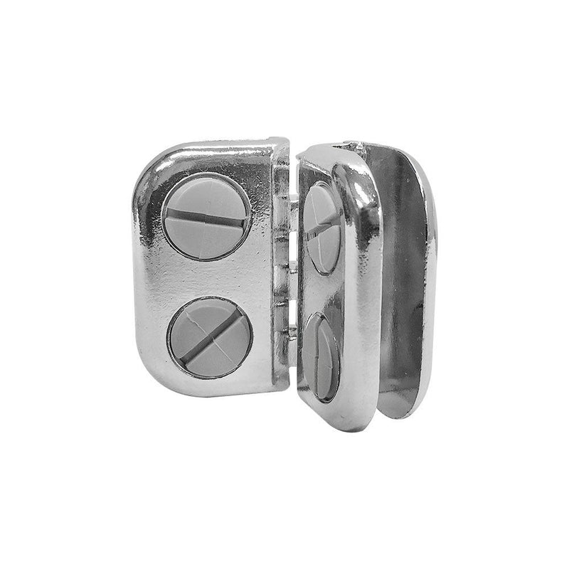 4 Pc Chrome Hinge Glass Connector 3/16'' Tempered Glass Shelf