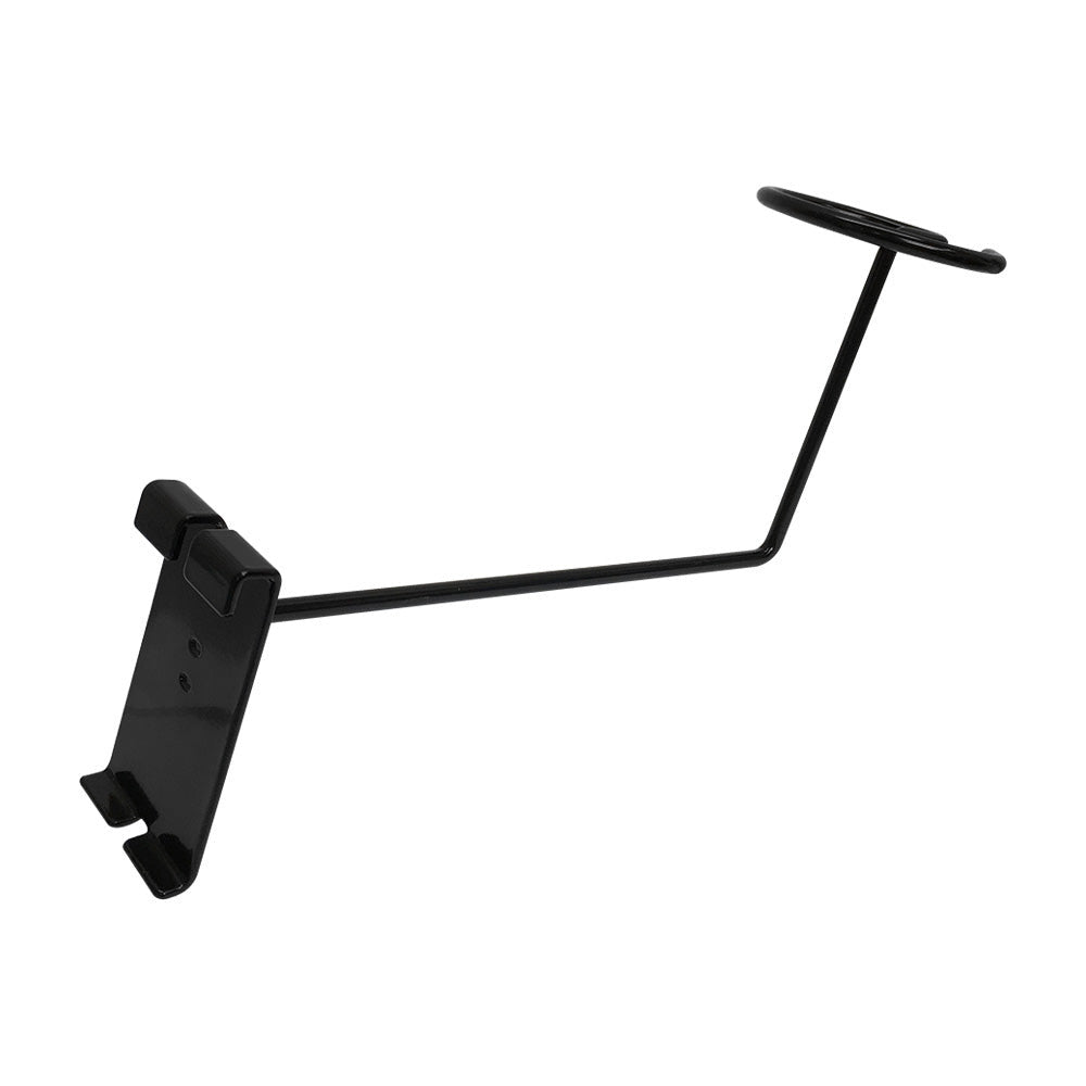 Single cap holder Gloss Black hook for gridwall panels in boutiques or shops