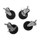 4 Pc Lock No Lock 3'' Swivel Ball Bearing Caster wheels 360 Degree Movement