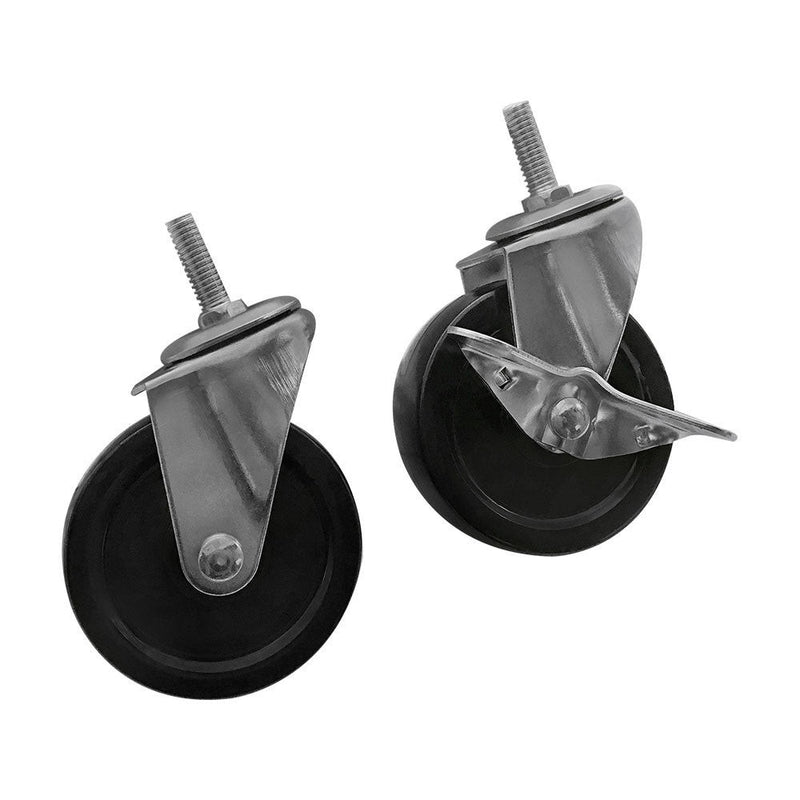 4 Pc Lock No Lock 3'' Swivel Ball Bearing Caster wheels 360 Degree Movement