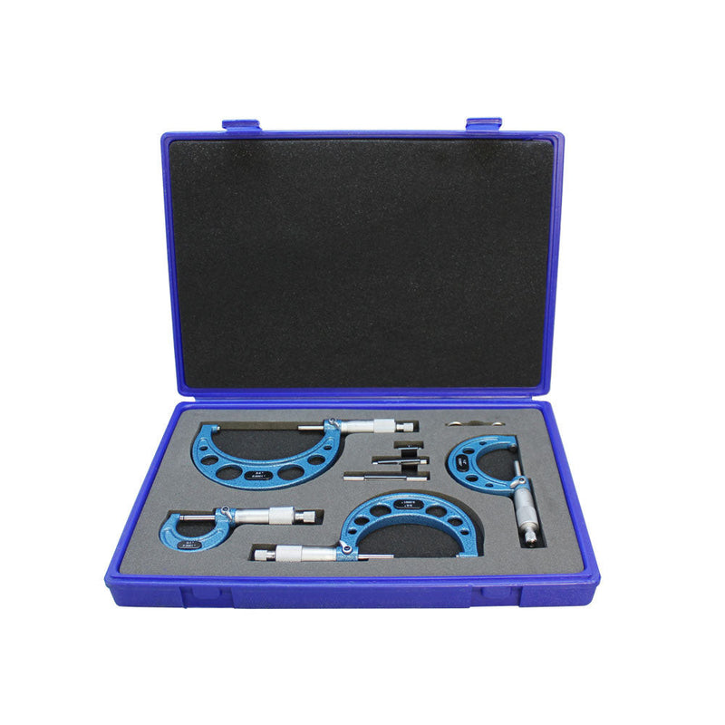4 Pc Micrometer Set 0-4'' Ground Standard Carbide Tip .0001 Grad.  Case INCLUDED