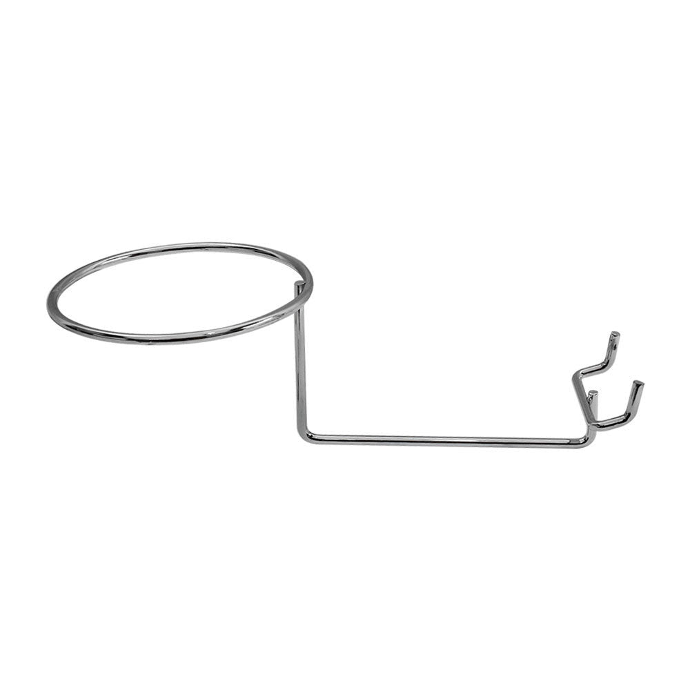 Metal pegboard hat holder with circular ring and hook mount
