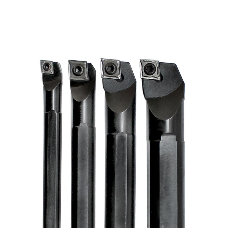 4 PC SCLCR Indexable Boring Bar Shank Set CCMT Diamond Inserts 3/8 - 3/4'' Bore