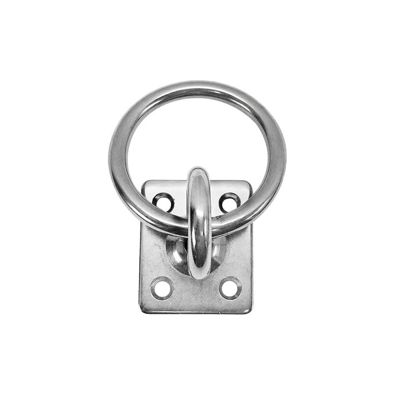 4 PC Stainless Steel 304 Square Swivel Pad Eye Plate W Ring 1/4" Welded Formed WLL 380 LBS Marine Boat Rigging