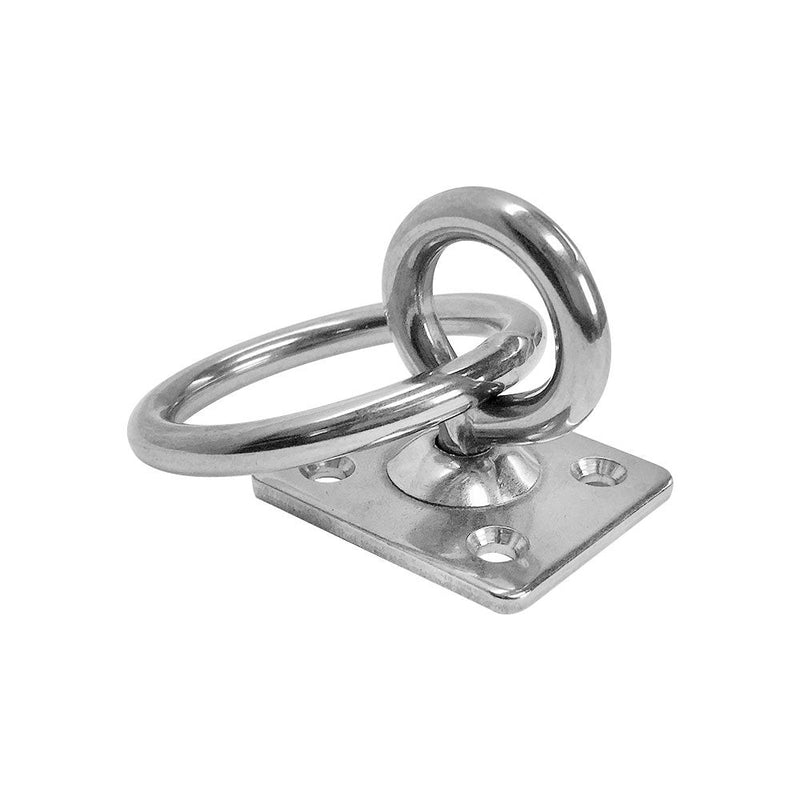 4 PC Stainless Steel 304 Square Swivel Pad Eye Plate W Ring 1/4" Welded Formed WLL 380 LBS Marine Boat Rigging