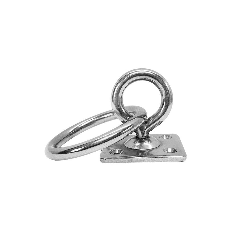 4 PC Stainless Steel 304 Square Swivel Pad Eye Plate W Ring 3/16" Welded Formed WLL 250 LBS Marine Boat Rigging