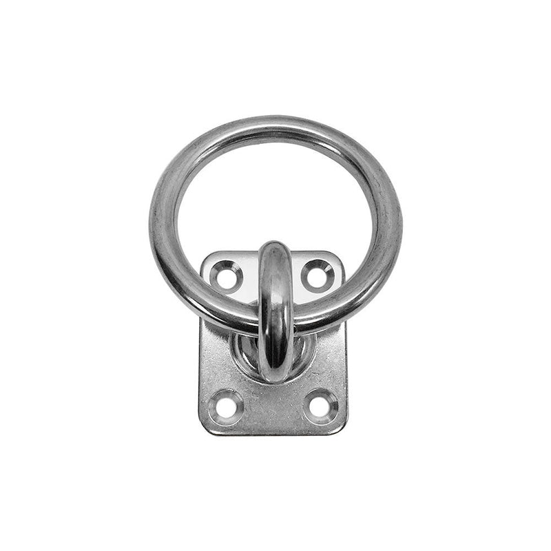 4 PC Stainless Steel 304 Square Swivel Pad Eye Plate W Ring 5/16" Welded Formed WLL 480 LBS Marine Boat Rigging