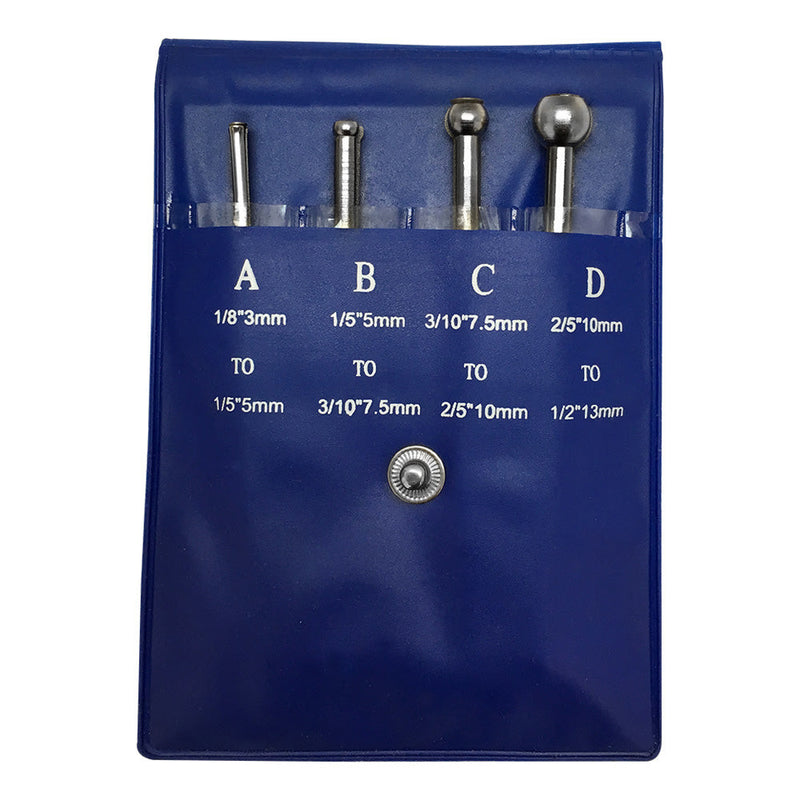 1/8-1/2" Full Ball Small Hole Gage 4 Pc. Set