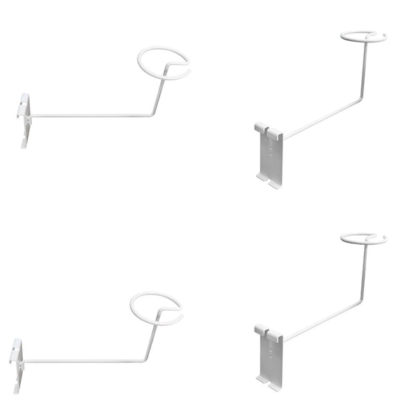 4 Pc WHITE Hat Racks Wire Grid Wall Cap Slat Panels Gridwall Display Hook Retail Store