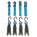 4 PCS 1" x 15' Ratchet Tie Down Strap Ratcheting Cargo Tow Straps Towing Ties
