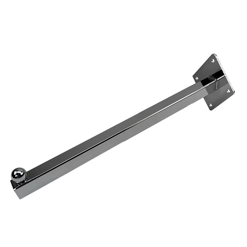 4 Pcs 12'' Chrome Faceout Wall Mounted Straight Arm Square Tube Bracket Display Hook