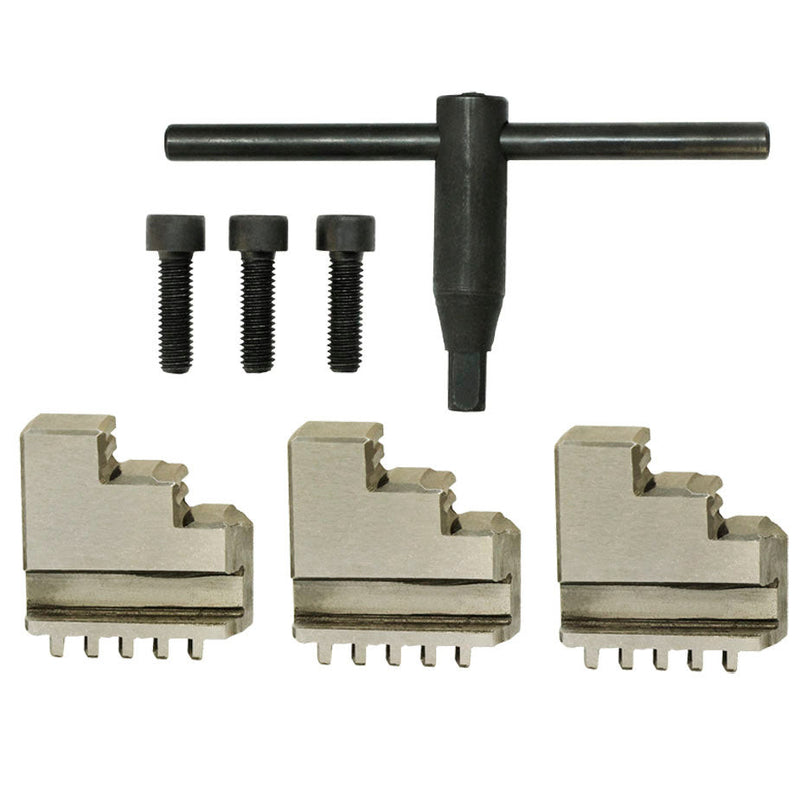 4'' 3 Jaw Lathe Chuck Self centering Hardened Plain Back Inside Outside Jaws