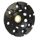 4'' Diamond T Segment  Concrete Grinder Blade Grinding Cup Wheel 7/8'' - 5/8'' Arbor Black