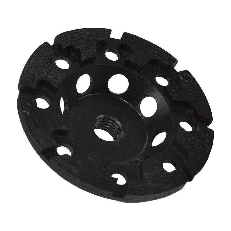 4'' Diamond T Segment 5/8 - 11'' Arbor Concrete Grinder Blade Grinding Cup Wheel Black