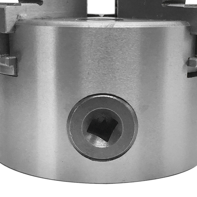 4'' Lathe Chuck 4 Jaw Self Centering Scroll Lathe Chuck Solid Jaws Lathing  Plain Back 8 Jaws Included