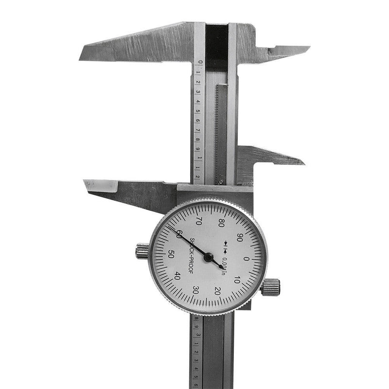 4'' Stainless Steel Dial Caliper Shockproof .001'' Graduation