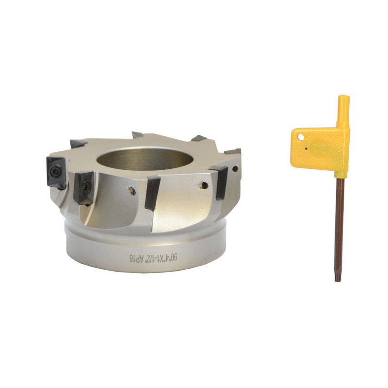 4'' x 1-1/2'' 90 Degree Indexable Face Mill Cutter Use APMT APKT CNC Machining