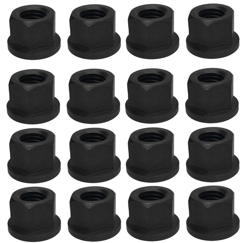 40 Pc 5/16"-18 Thread Flange Nut Steel Hex Threading Black Oxide Finish