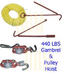 440lbs deer hoist gambrel and pulley lift system for hunting and game processing
