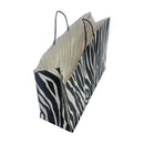 4PC 16" Cub Gift Bags W- Handles Zebra Printed Kraft Paper Recycle Retail Supply