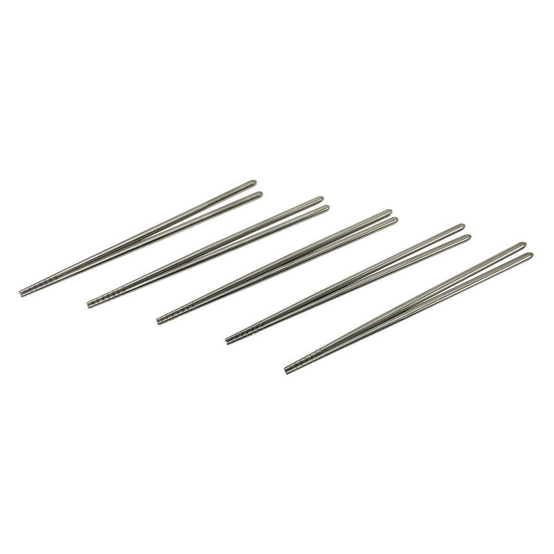 5 Pairs 9'' Reusable Stainless Steel Chopsticks