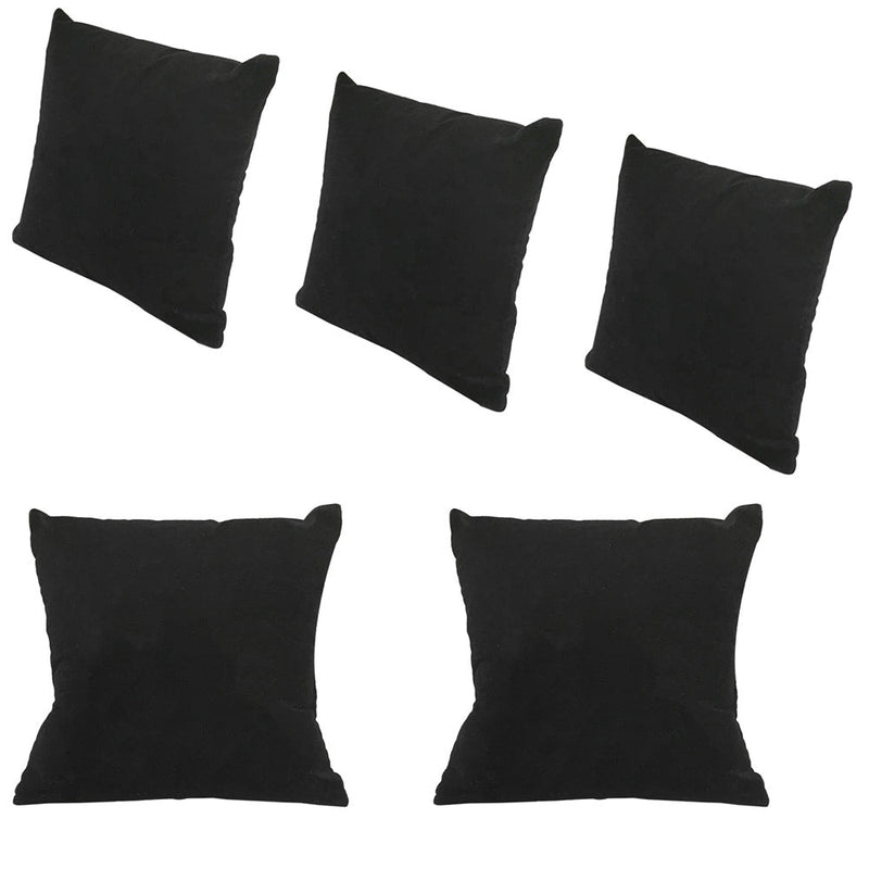 5 Pc  4'' x 4'' Black Velvet Jewelry Bracelet Watch Pillow Display