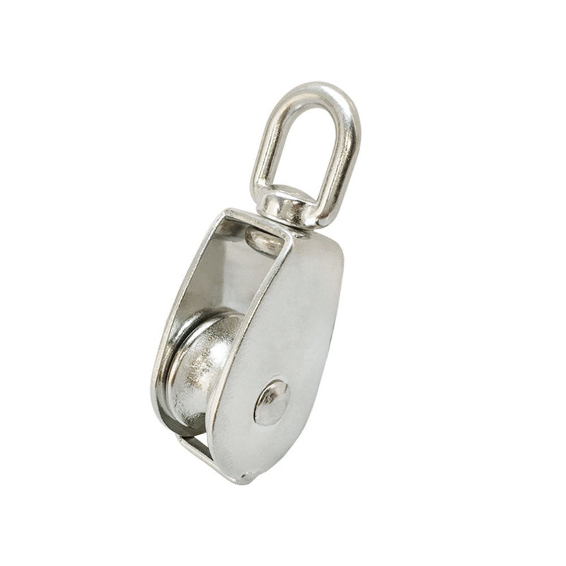5 PC 1'' Marine Stainless Steel 316 SINGLE Pulley w- Swivel Eye Hoist Lift 300Lb