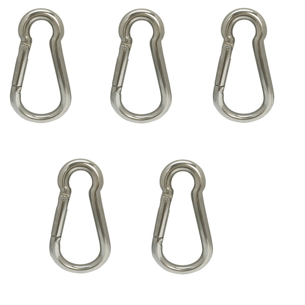 5 PC 1/2" Carabiner Spring Snap Hook  Marine Stainless Steel 316 Boat Hooking