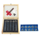 5 PC 1/2'' Indexable Carbide Insert Lathe Turning Tool Bit + 10 Pc Tips COMBO