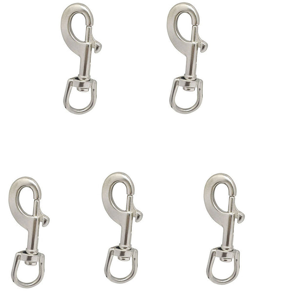 5 Pc 1/2" x 75mm Marine Stainless Steel Swivel Snap Hook Boat 160 Lbs