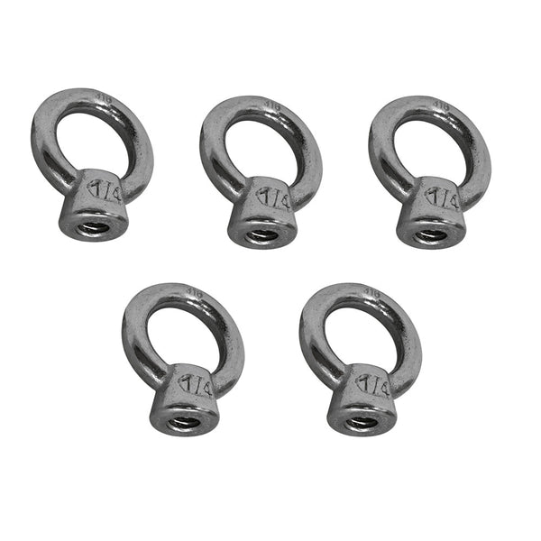 5 Pc 1/4" Boat Marine 316 Stainless Steel Lifting Eye Nut 400 Lbs Cap UNC Tap