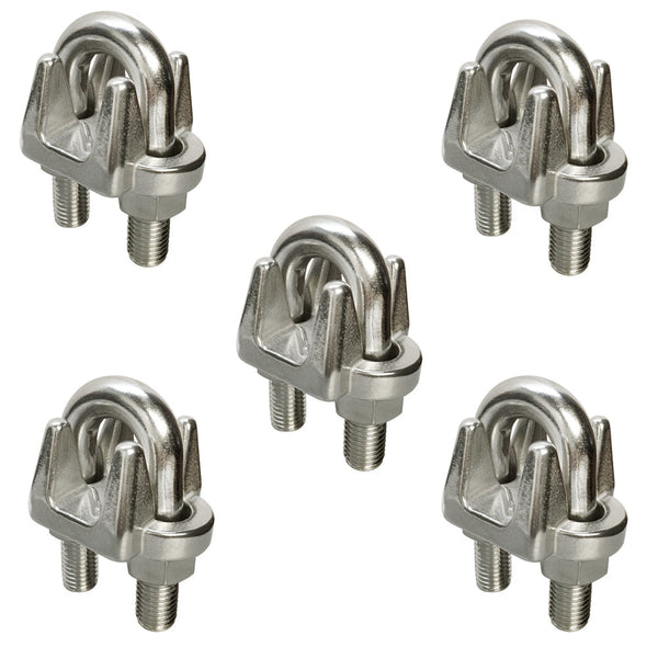 5 Pc 1/4" Marine Stainless Steel 316 Heavy Duty Wire Rope Clips Cable Clamp Rig Boat