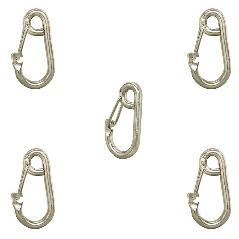 5 Pc 1/4" Stainless Steel Marine Boat Spring Snap Hook Type Harness Clip T316