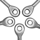 5 Pc 1/4" Wire Rope Boat Marine Swage Eye Terminal Hand Eye Stainless Steel