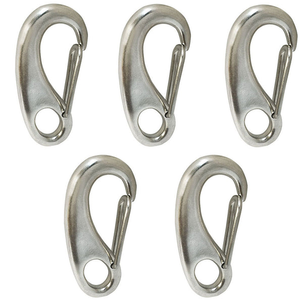 5 PC 2-3/4" Stainless Steel 316 Gate Snap Hook  Carabiner Boat Rigging 600 Lbs