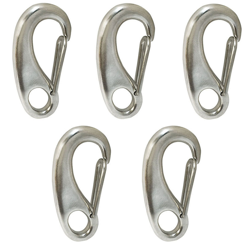 5 PC 2-3/4" Stainless Steel 316 Gate Snap Hook  Carabiner Boat Rigging 600 Lbs
