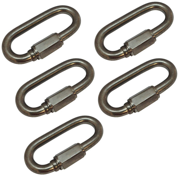 5 Pc 3/16" Marine 316 Stainless Steel Quick Link Shackle Boat WLL 400 LBS