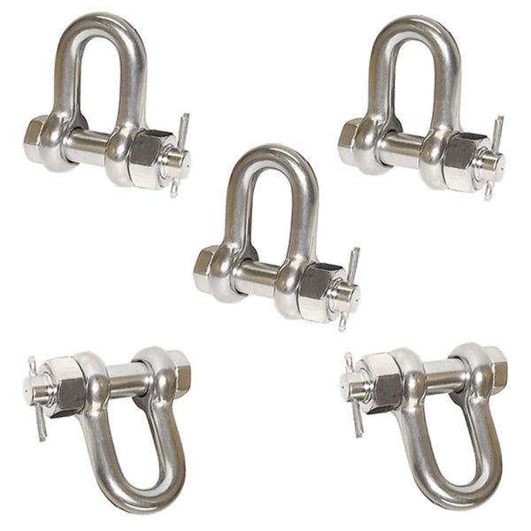5 Pc  3/16" Marine Stainless Steel 316 Chain Shackle Bolt Pin D Ring Rig Boating
