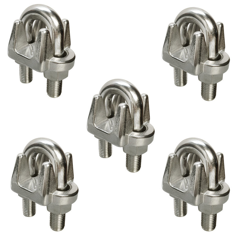 5 Pc 3/16" Marine Stainless Steel 316 Heavy Duty Wire Rope Clips Cable Clamp Rig Boat