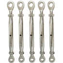 5 PC 3/6'' Marine Stainless Steel Closed Body Turnbuckle EYE EYE Rig 200 Lbs