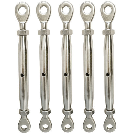 5 PC 3/6'' Marine Stainless Steel Closed Body Turnbuckle EYE EYE Rig 200 Lbs