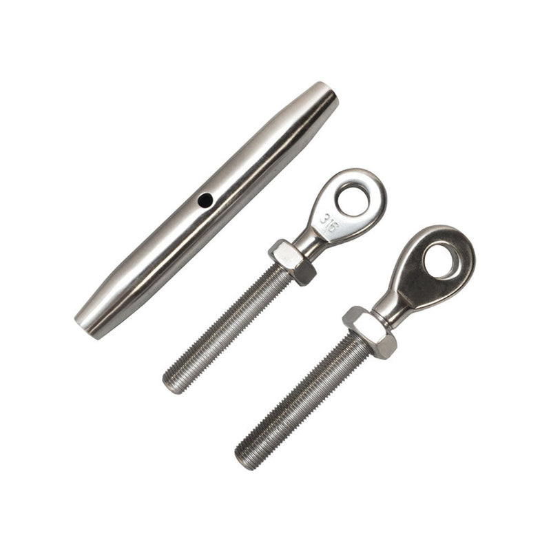 5 PC 3/6'' Marine Stainless Steel Closed Body Turnbuckle EYE EYE Rig 200 Lbs