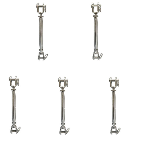 5 PC 3/16'' Marine Stainless Steel Closed Body Turnbuckle JAW JAW Rig 200 Lbs