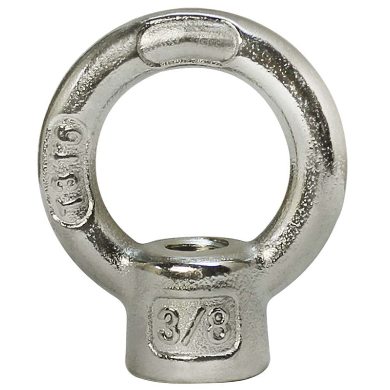5 PC 3/8" Boat Marine 316 Stainless Steel Lifting Eye Nut 1,000 LB Cap