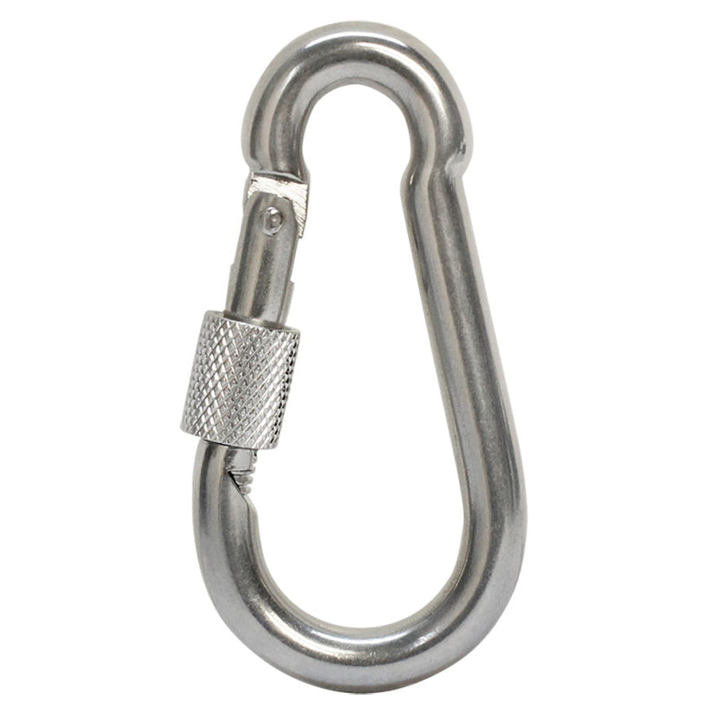 5 PC 3/8" Marine 316 Stainless Steel Spring Snap Hook w Screw Carabiner 500 LB