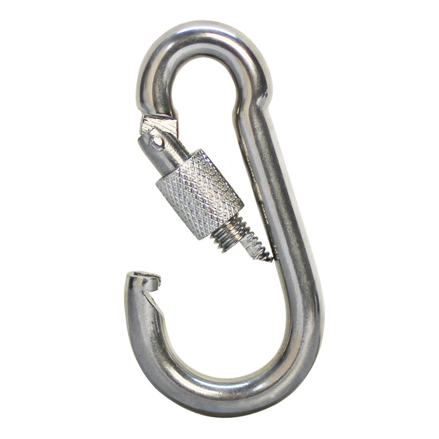 5 PC 3/8" Marine 316 Stainless Steel Spring Snap Hook w Screw Carabiner 500 LB