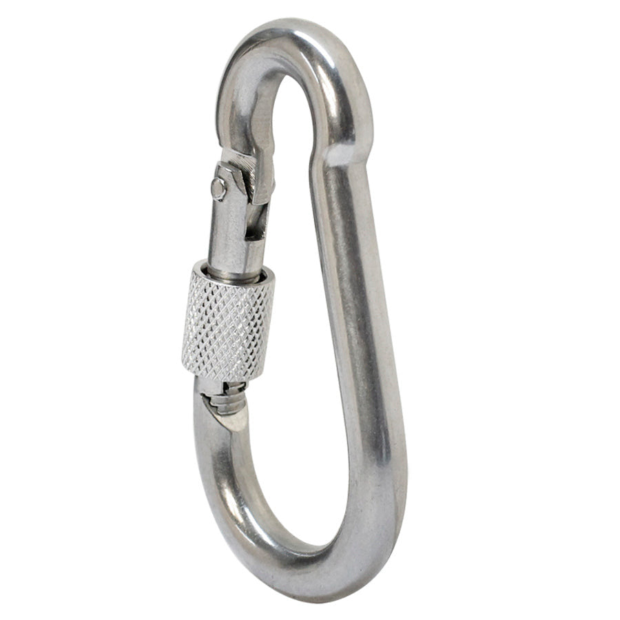 5 PC 3/8" Marine 316 Stainless Steel Spring Snap Hook w Screw Carabiner 500 LB