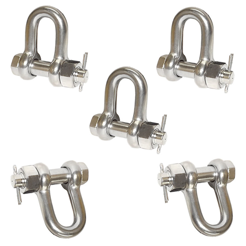 5 Pc 3/8" Marine Stainless Steel 316 Chain Shackle Bolt Pin D Ring Rig Boating